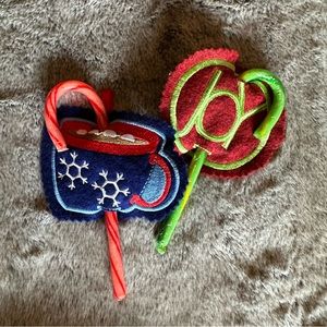 Candy Cane Embroidered Gift Tags